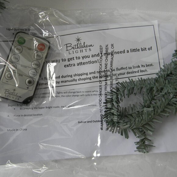 NEW Bethlehem Lights 36" Overlit Swag w/ Color Flip LEDs & REMOTE BLUE SPRUCE - Picture 4 of 4